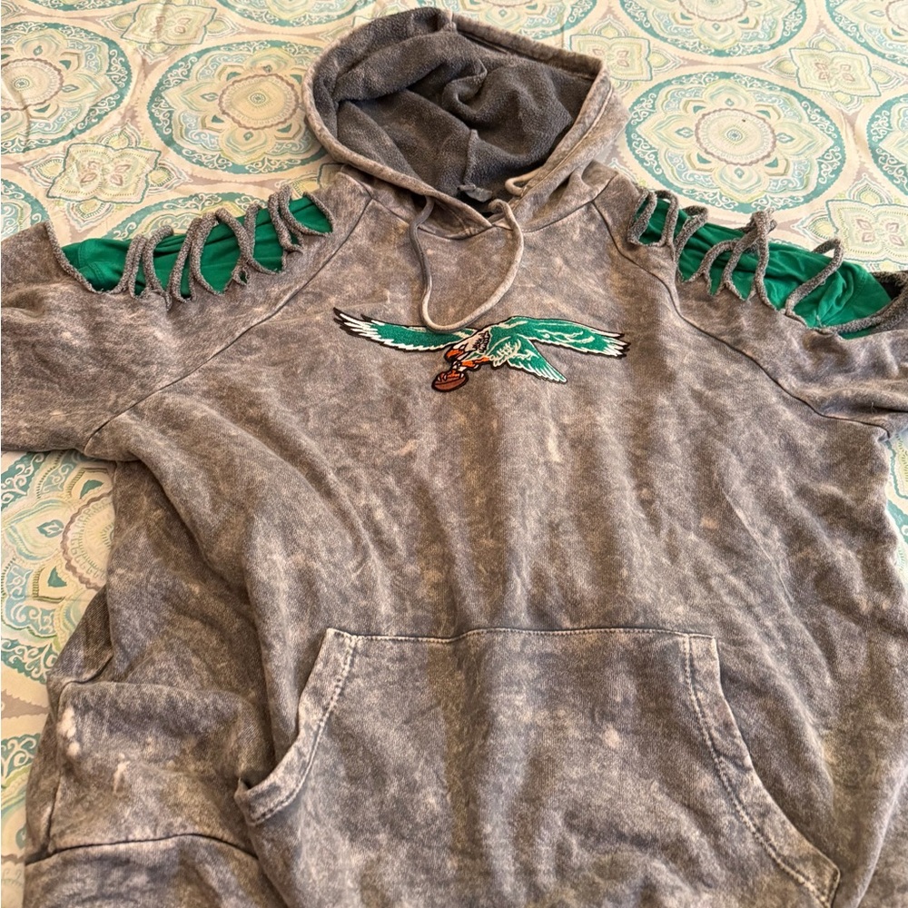 World Champions Philadelphia Eagles Gray Hoodie with Eagle Patch